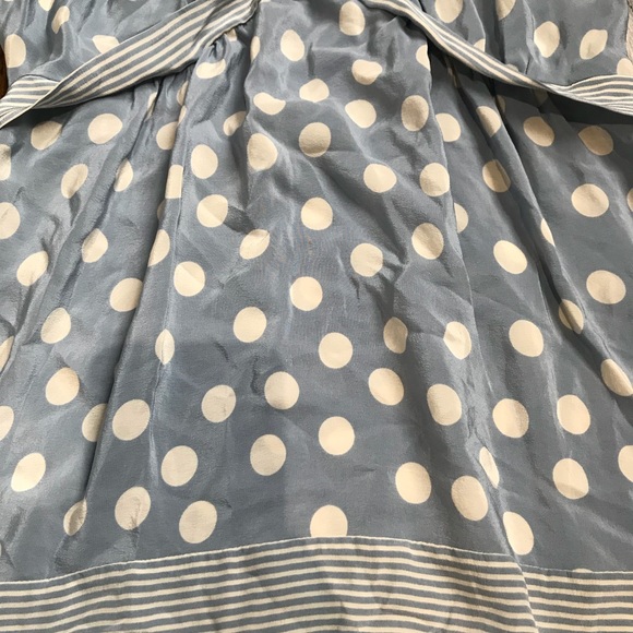 BCBG Maxazria Silk Blue Polka Dot Tank Top - Picture 3 of 5